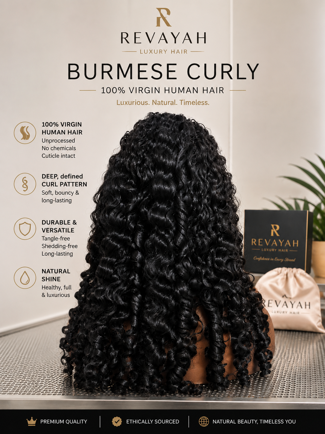 Burmese Curly - Half Wig