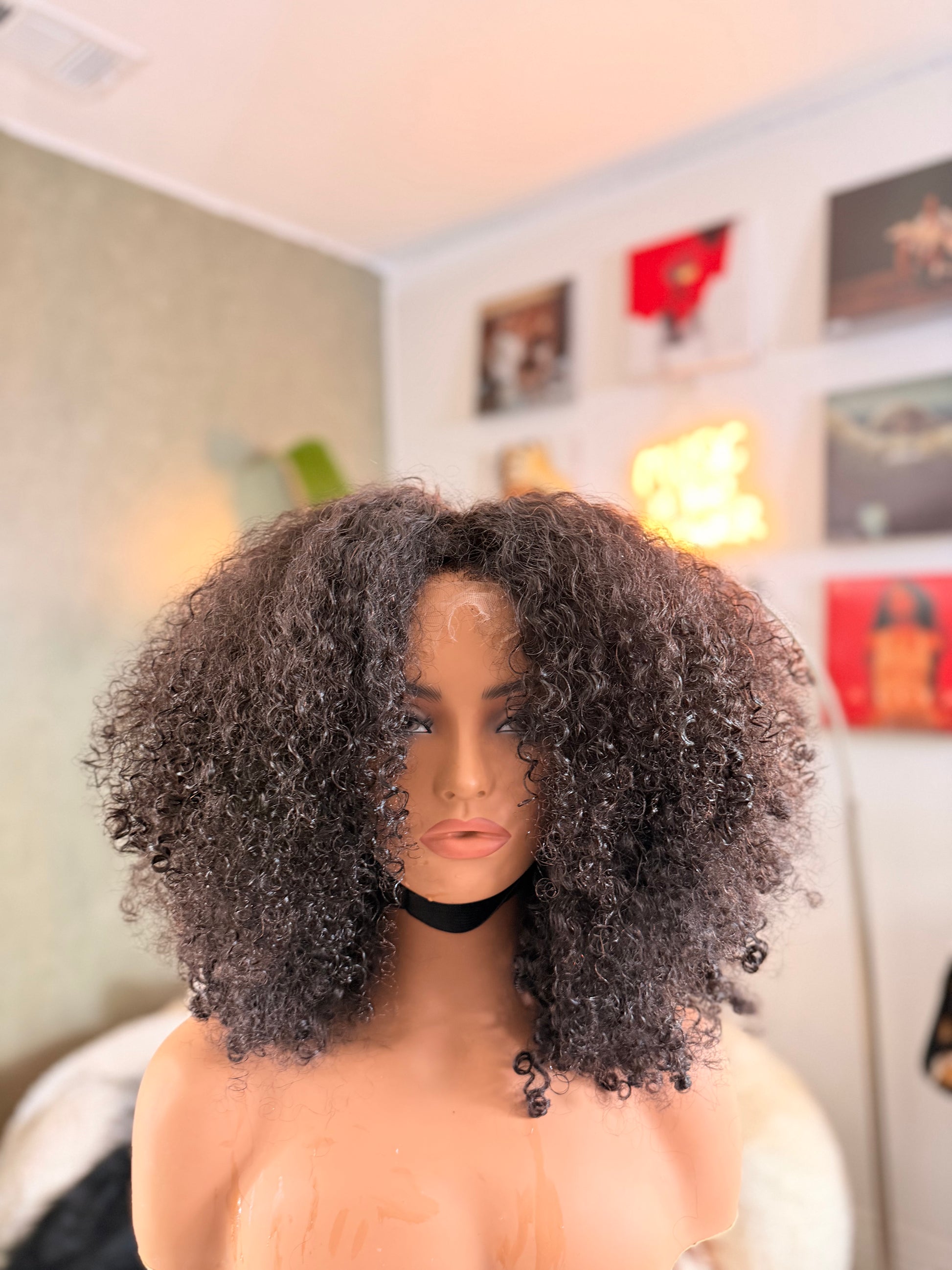 KINKY CURLY - 5X5 HD LACE WIG - 16 INCH - NEVER USED