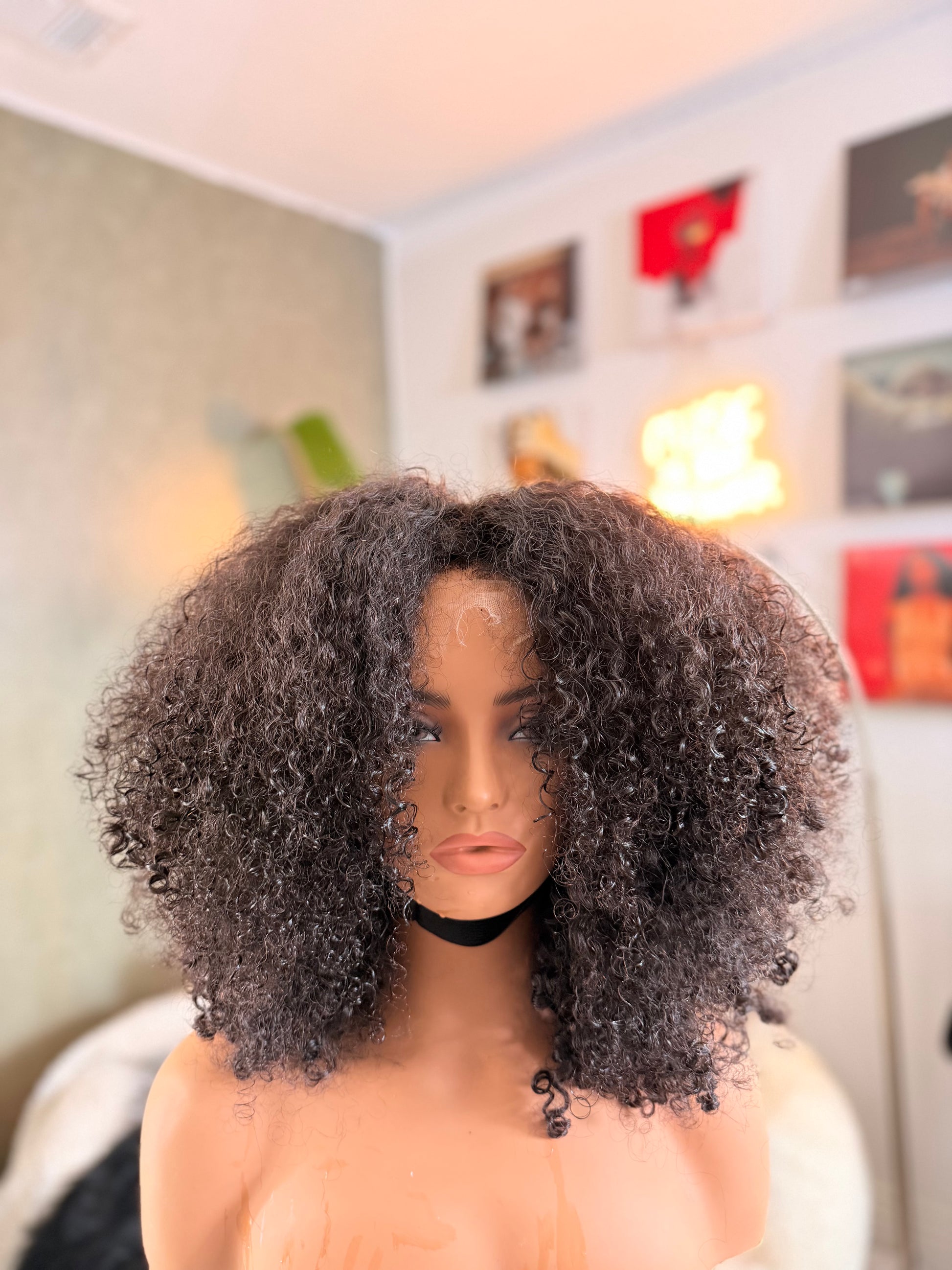 KINKY CURLY - 5X5 HD LACE WIG - 16 INCH - NEVER USED