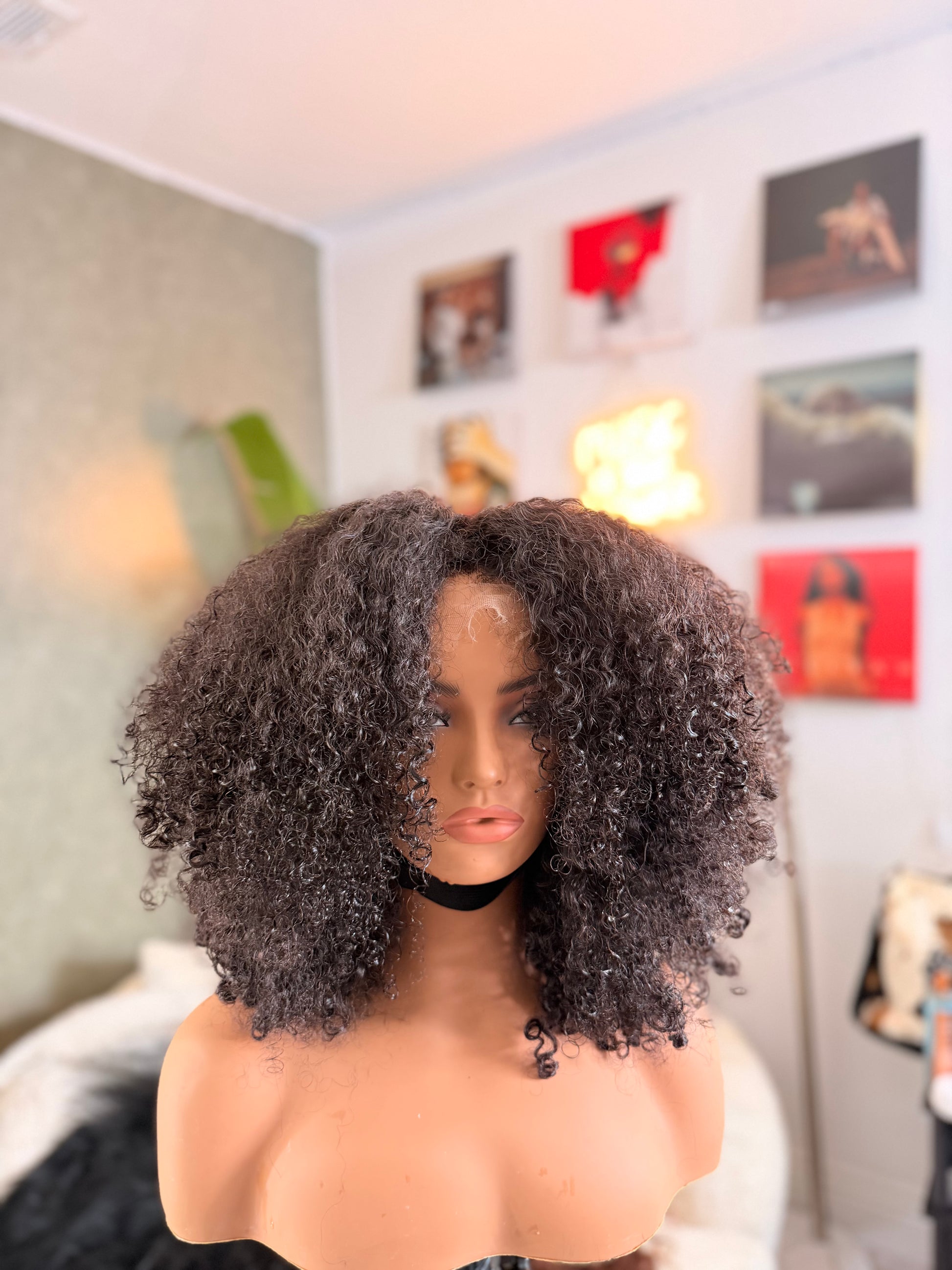 KINKY CURLY - 5X5 HD LACE WIG - 16 INCH - NEVER USED