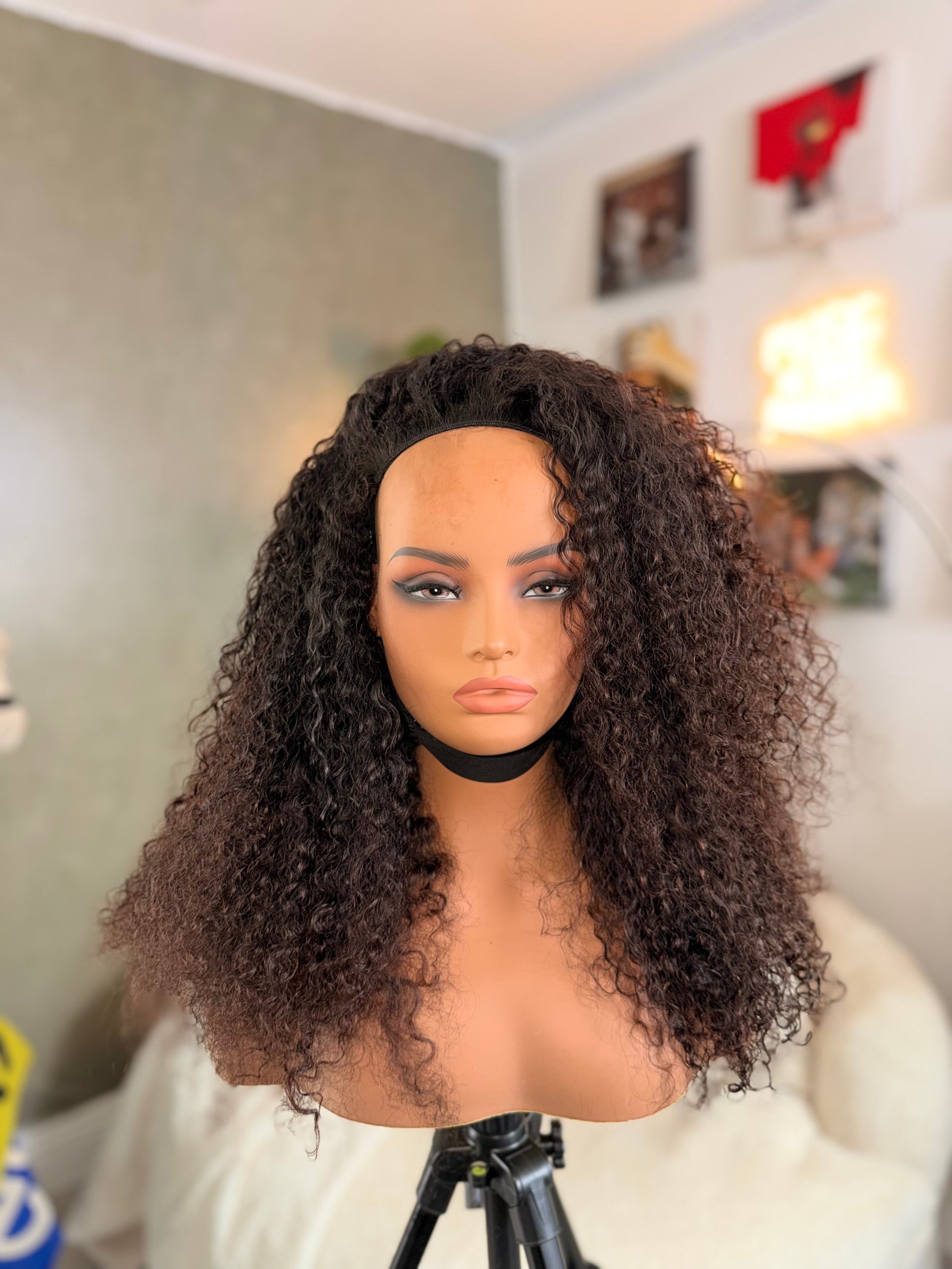 DEEP CURLY - OMBRE BROWN - HALF WIG - USED