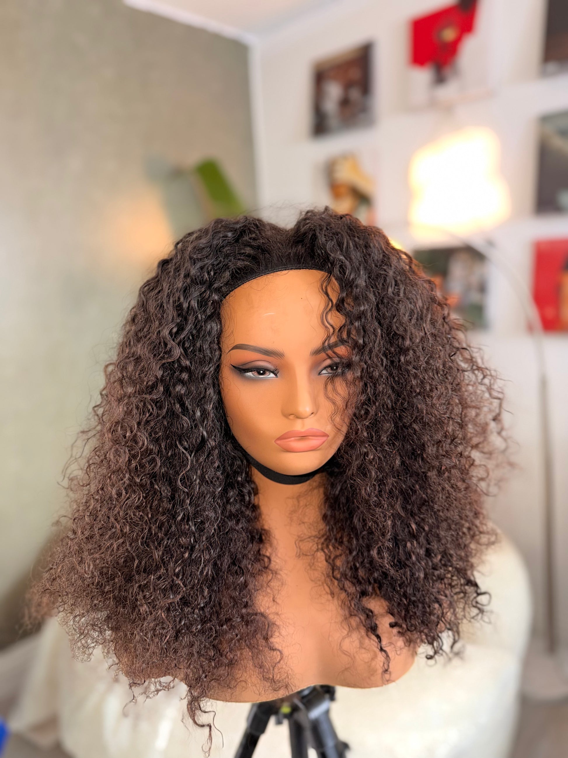 DEEP CURLY - OMBRE BROWN - HALF WIG - USED