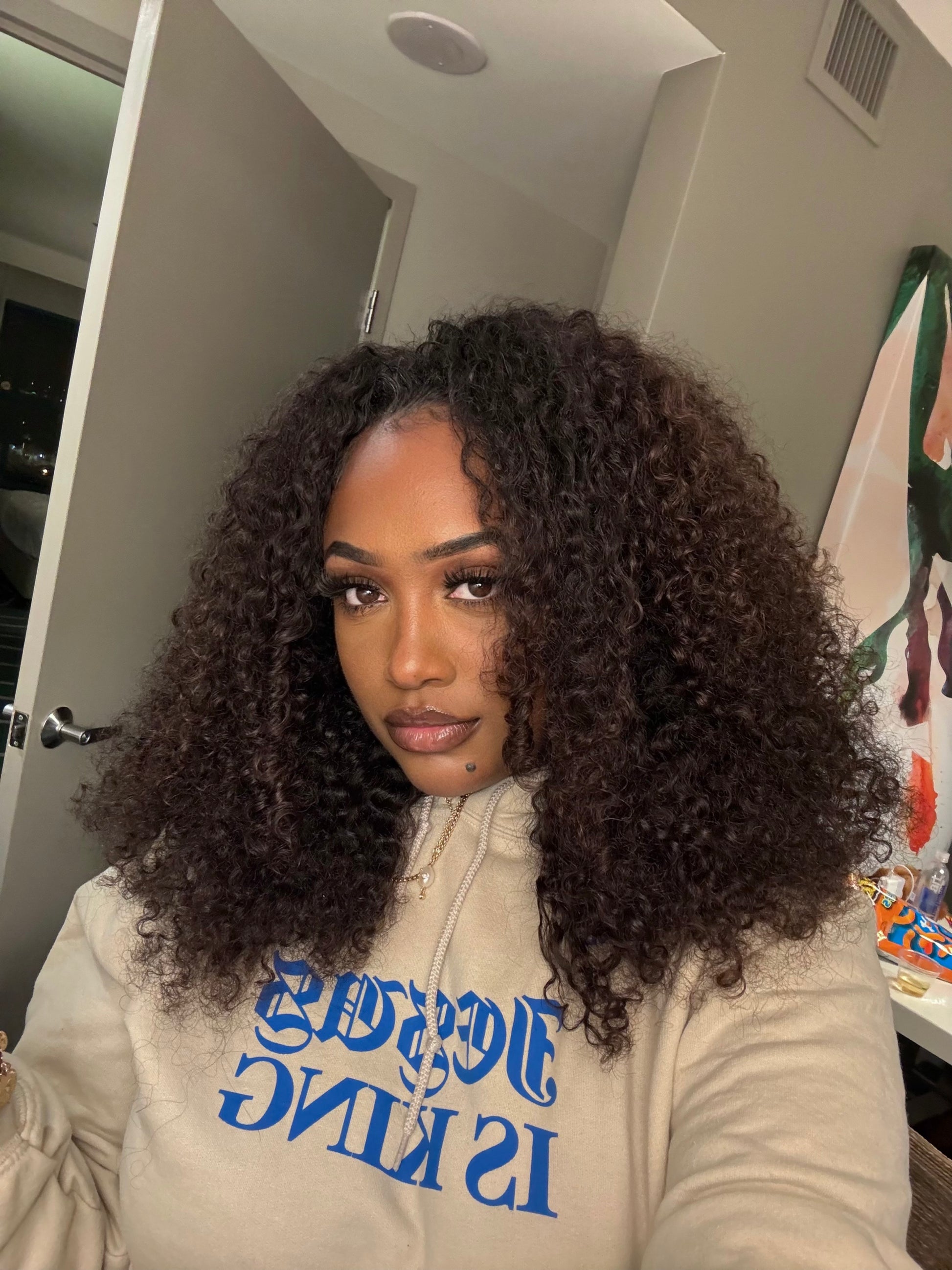 DEEP CURLY - OMBRE BROWN - HALF WIG - USED