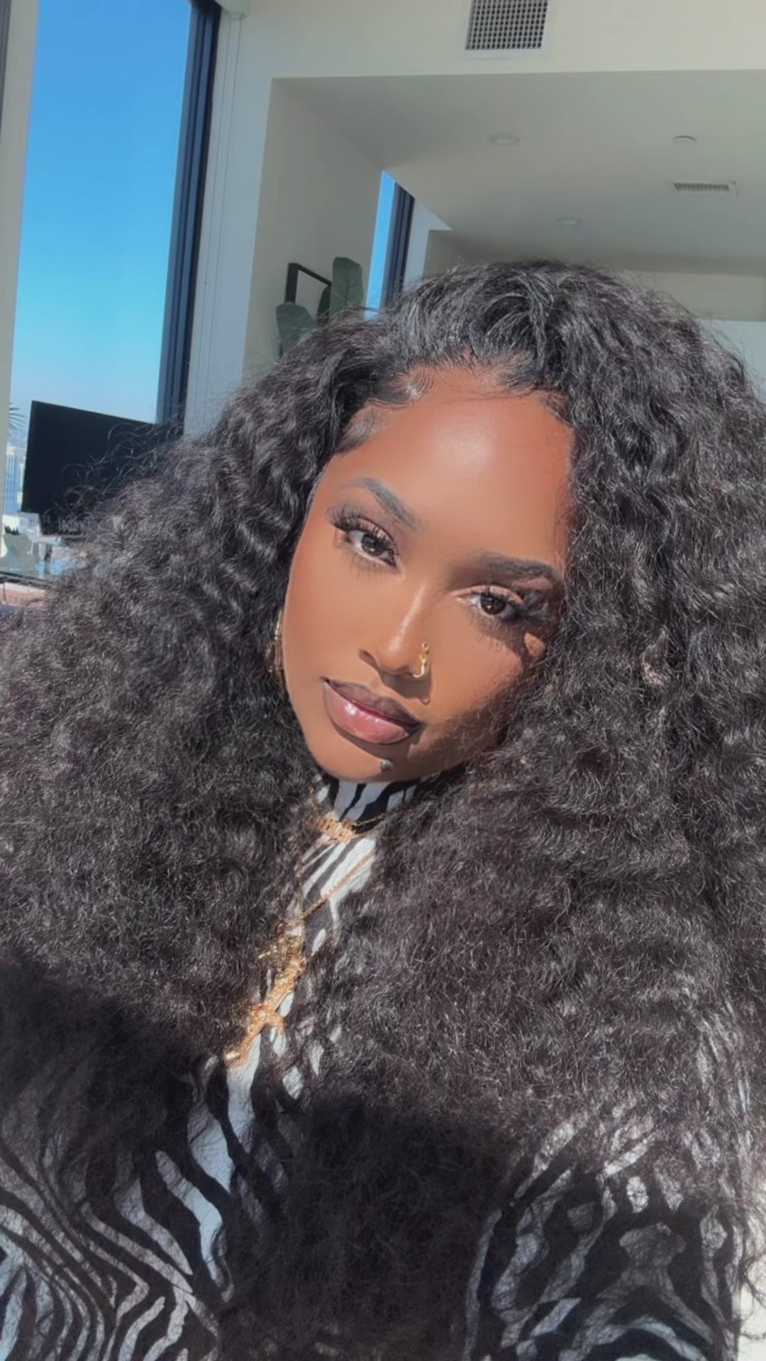 "Deep Wave" Human Hair HALF Wig