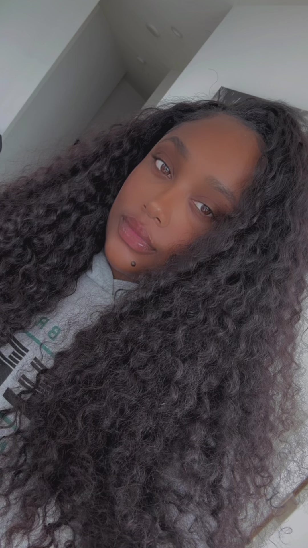 "Deep Wave" Human Hair HALF Wig